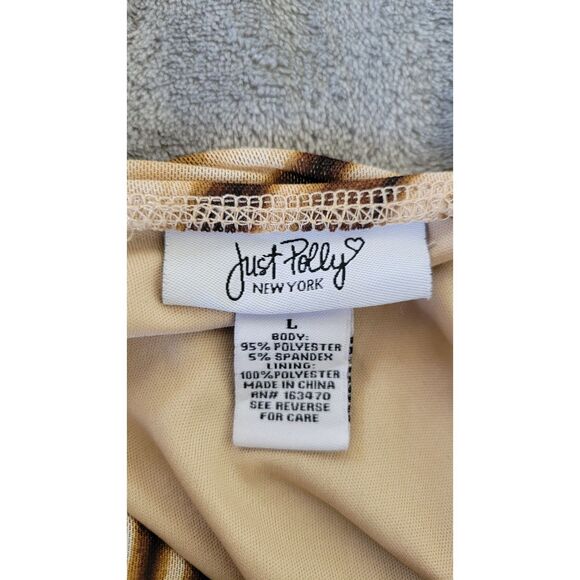 Just Polly Brown Swirl Marble Bustier Crop Tank Top - Picture 3 of 3